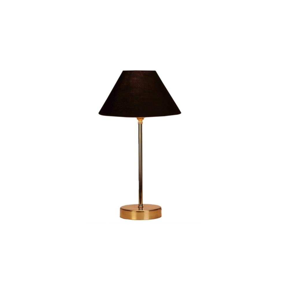Black cotton with Metal Gold Table Lamp