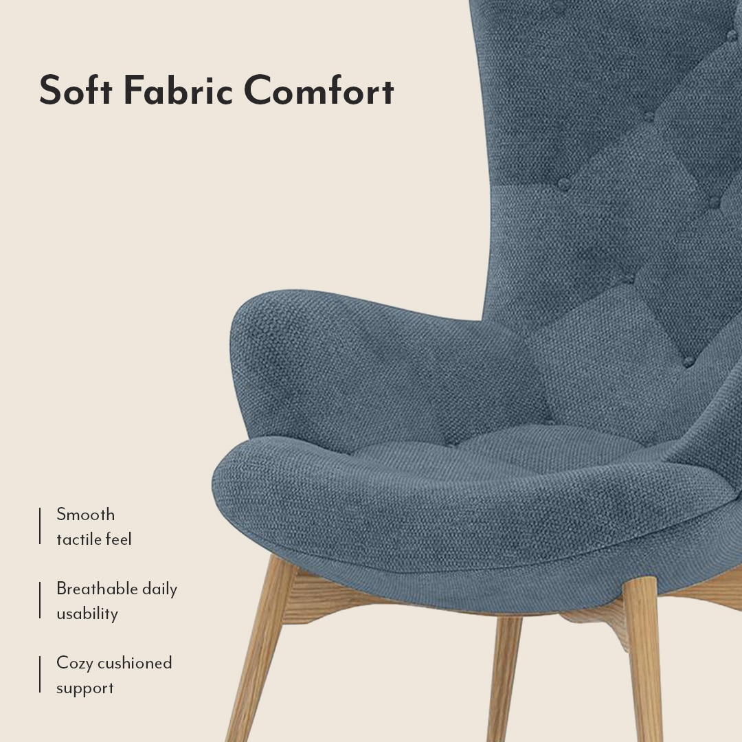 Contour Chair With Ottoman In Ocean Weave