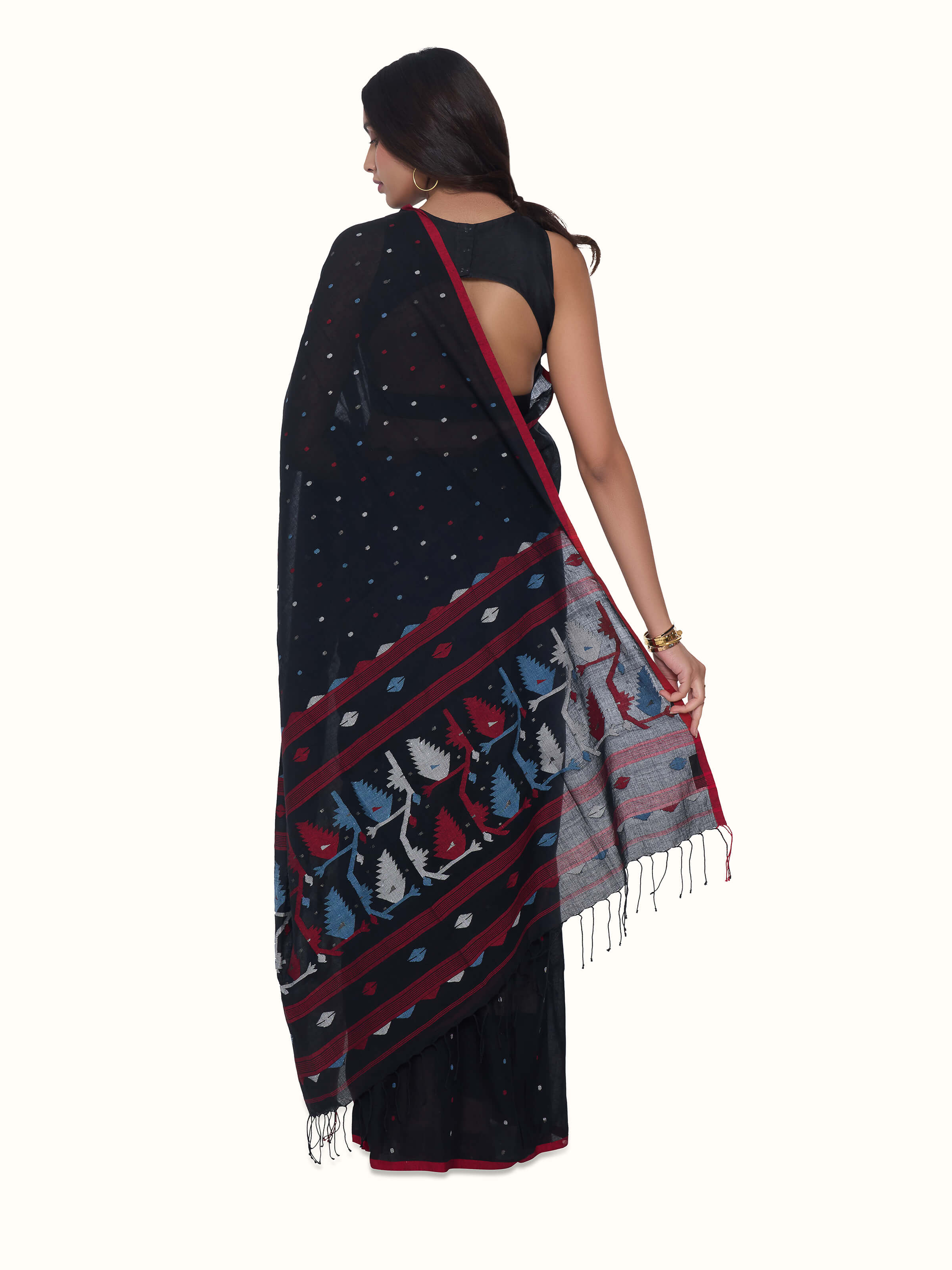 Black Muslin Jamdani Saree