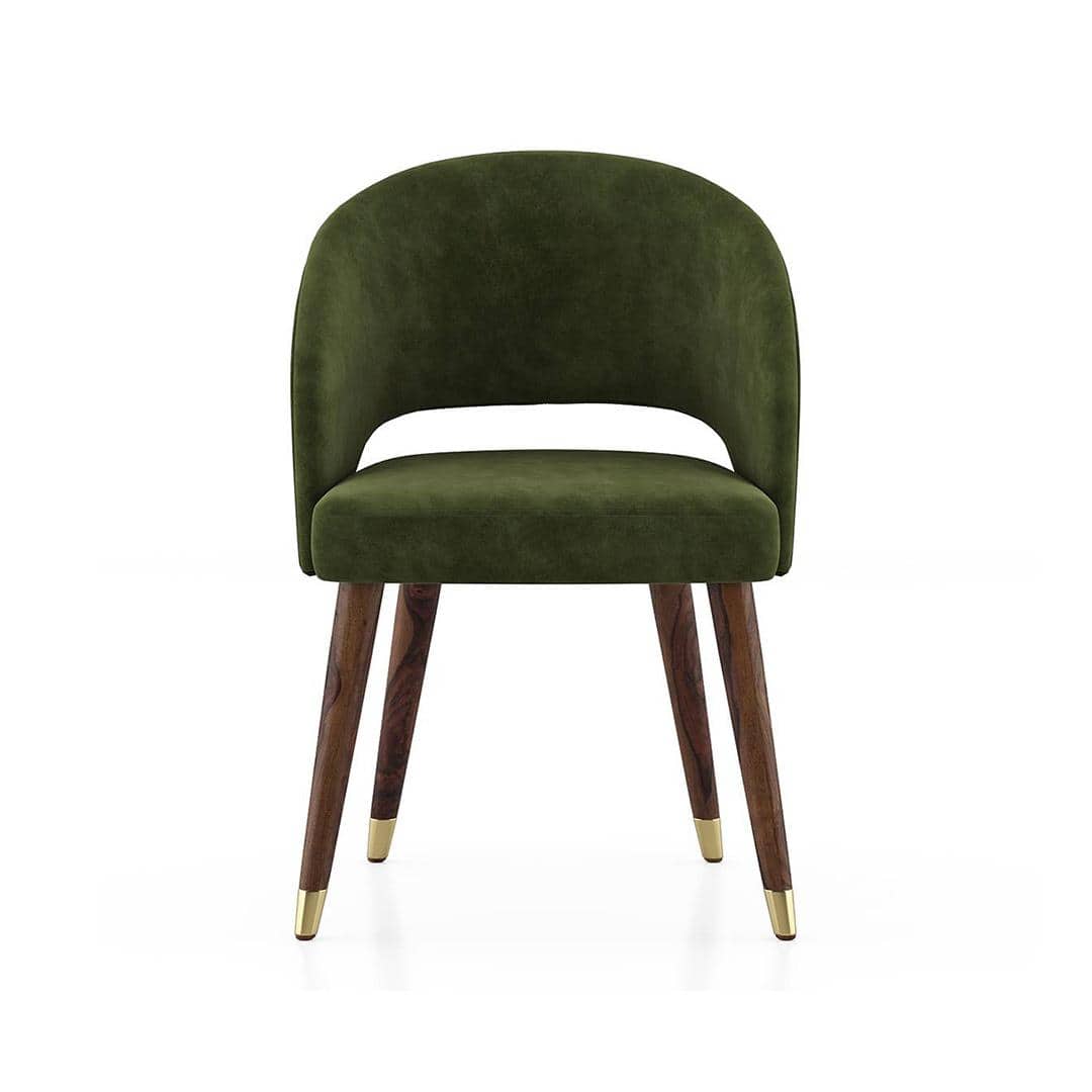 Celia Accent Dining Chair in Deep Olive Velvet Colour