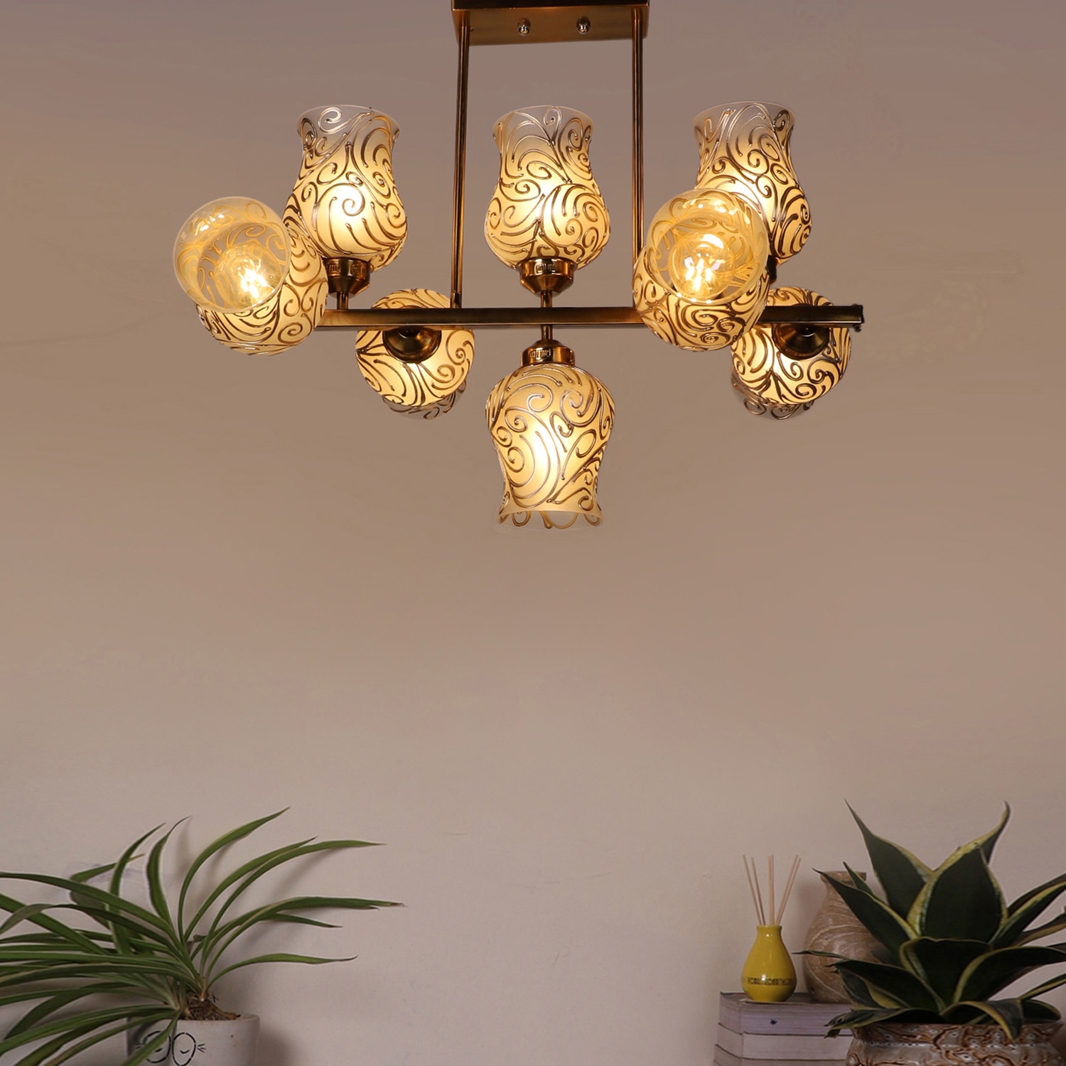 Devansh Gold Wall Mounted Lamp With Off-White Cotton Shade