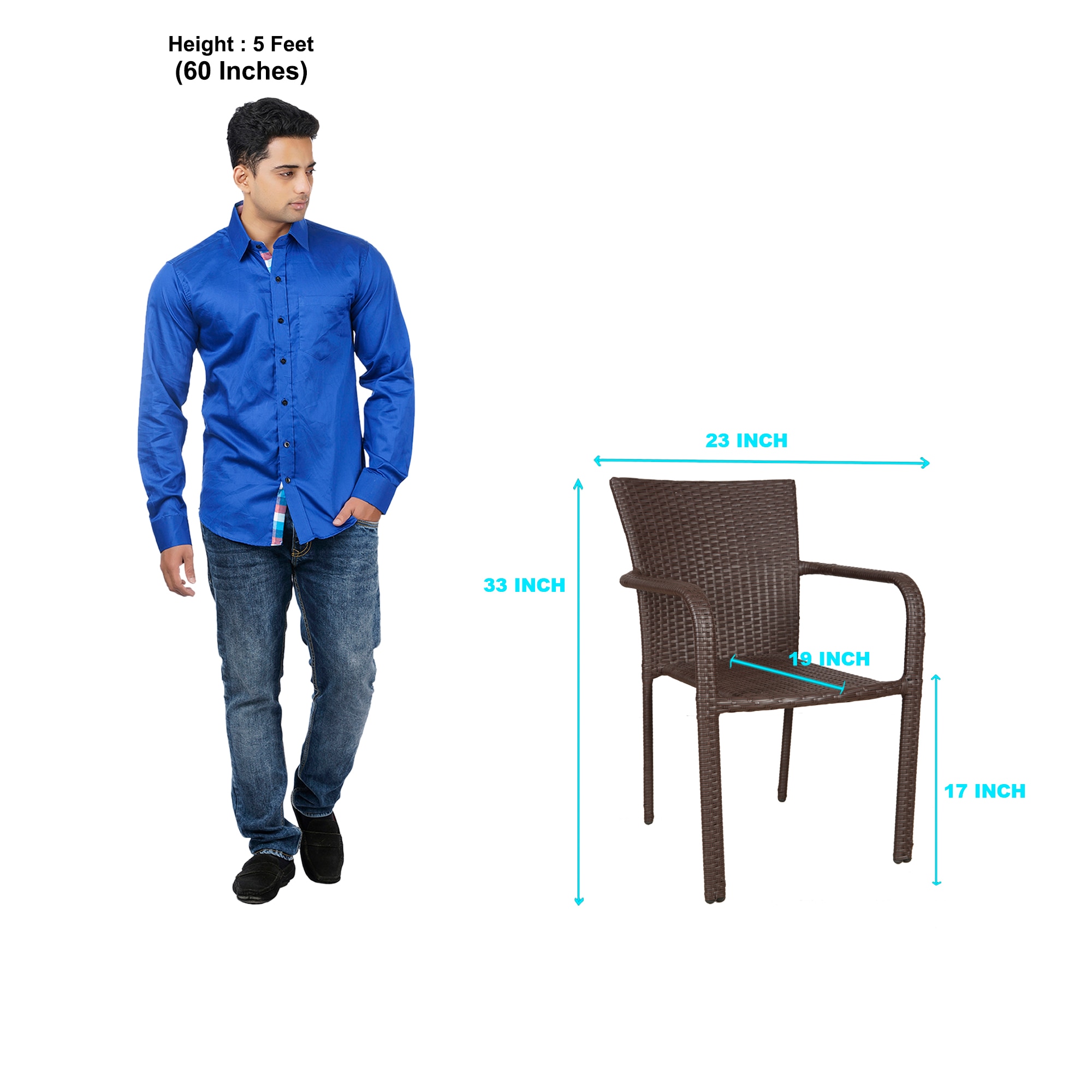 Boulder Wicker Chair Brown Black Dual Tone Finish