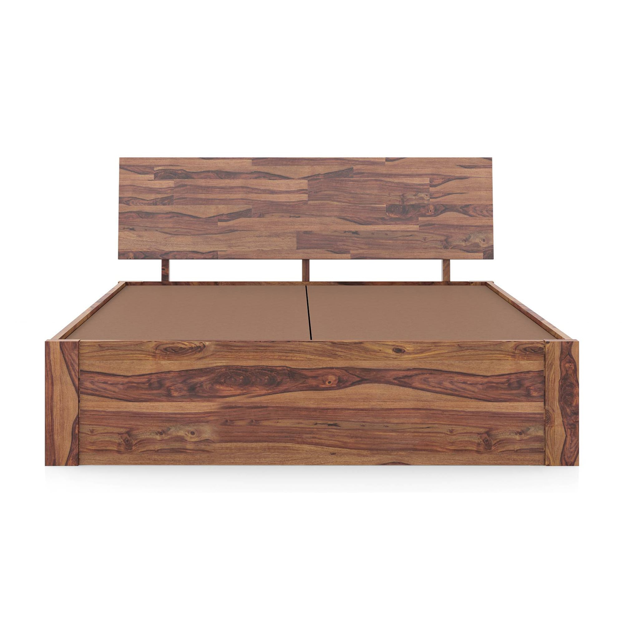 Boston Solid Wood Queen Size Drawer Storage Bed In Teak Finish