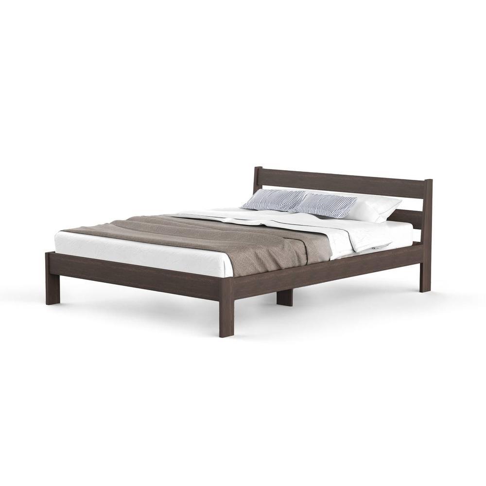 Roverb Engineered Wood Wenge Finish King Size Bed Without Storage