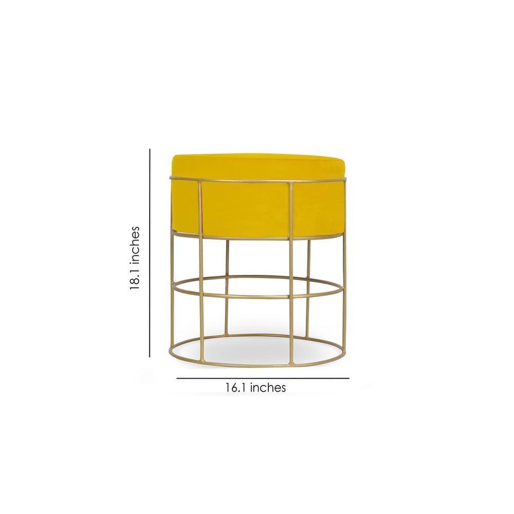 Dominic Solid Wood  Ottomon in  Yellow Colour