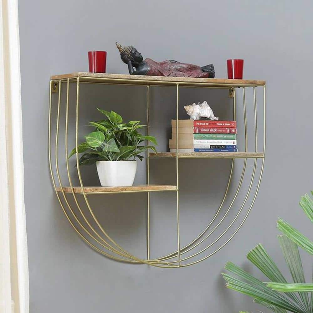 WOODENMOOD Half Round Wall Rack