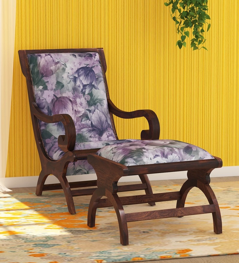 woodenmood Jainy Sheesham Wood Relax Chair with Front Stool In Provincial Teak Finish-picture-25