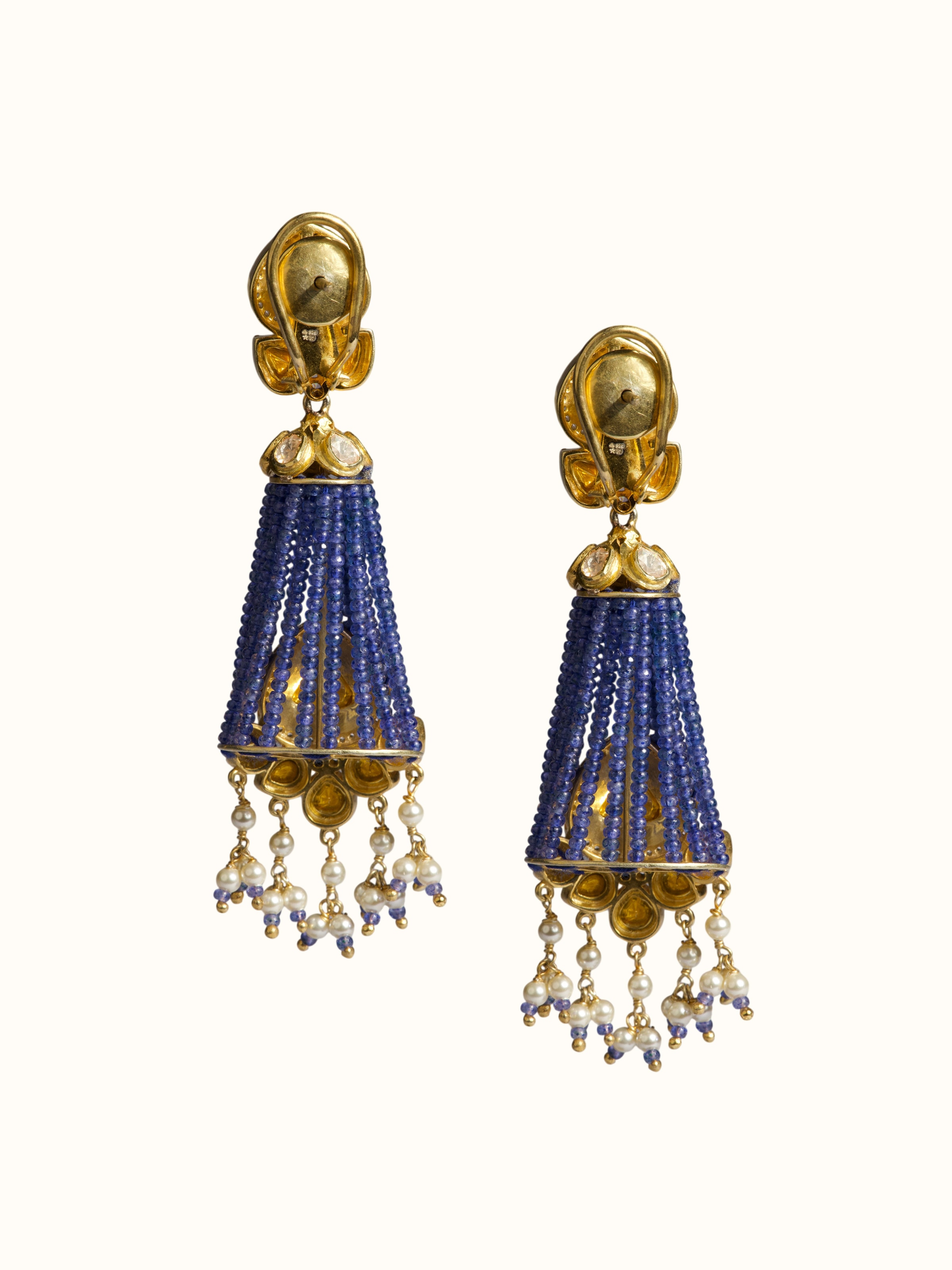 Back view of the Silver Smithing Drop Earrings