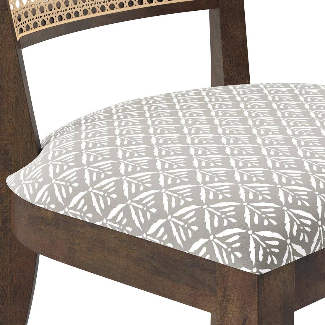 Brighton Xl 6 Seater Dining Table, Finish - Danish Walnut with Reed Dining Chair Set