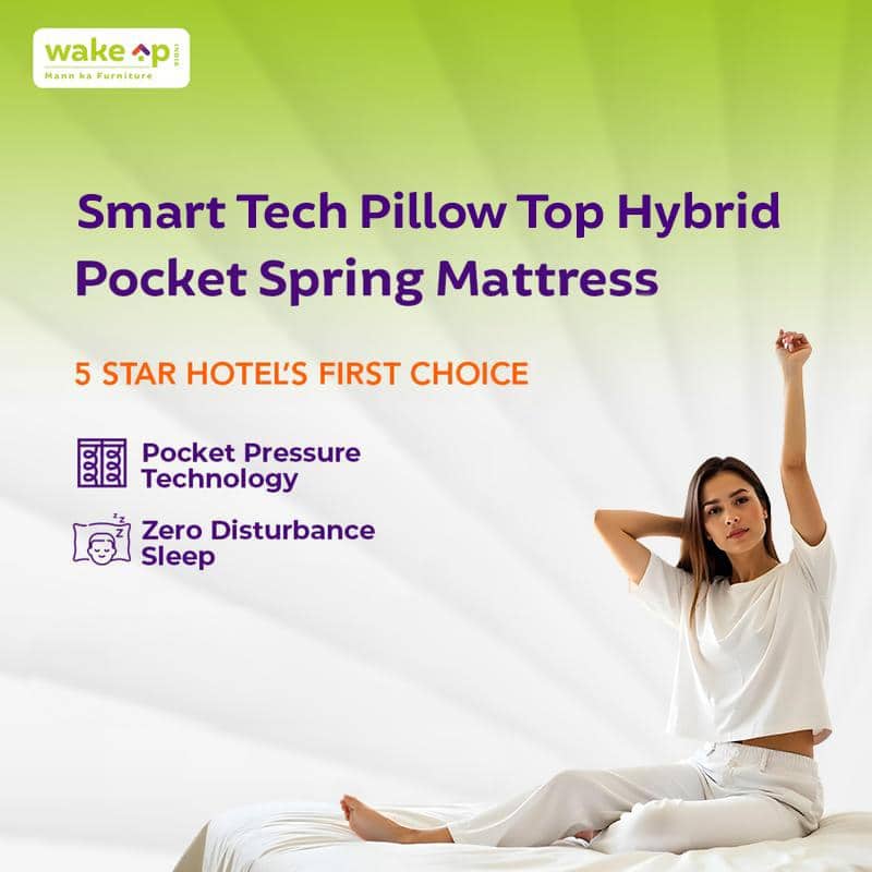 Smarttech Pillowtop Hybrid Pocket Spring Mattress (75 x 48 in, 12 Inches)
