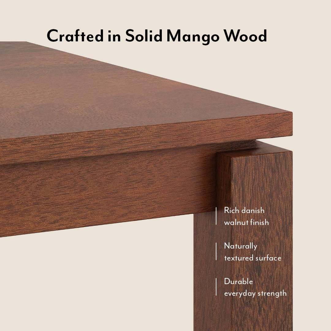 Atlas Solid Wood 6 Seater Compact Dining Table with 6 Rochelle Lounge Chair