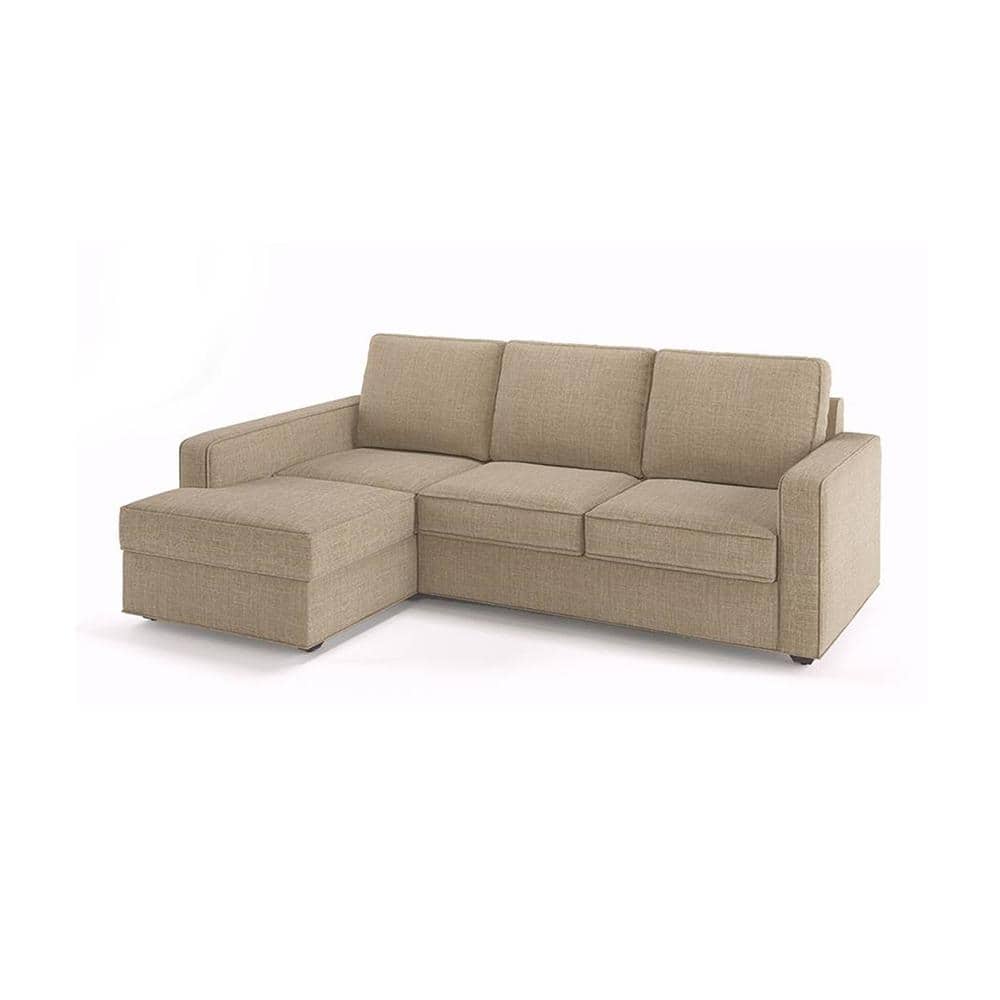 Apollo Compact Sofa (Colour : Sandshell Beige, Cushion : Soft, Back Type : Regular, Seating Capacity : Left Aligned 2 Seater + Left Aligned Chaise)