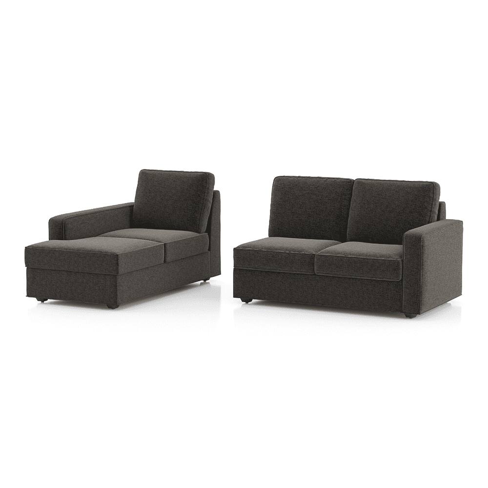 Apollo Compact Sofa (Colour : Smoke, Cushion : Soft, Back Type : Regular, Seating Capacity : Left Aligned 2 Seater + Left Aligned Chaise)