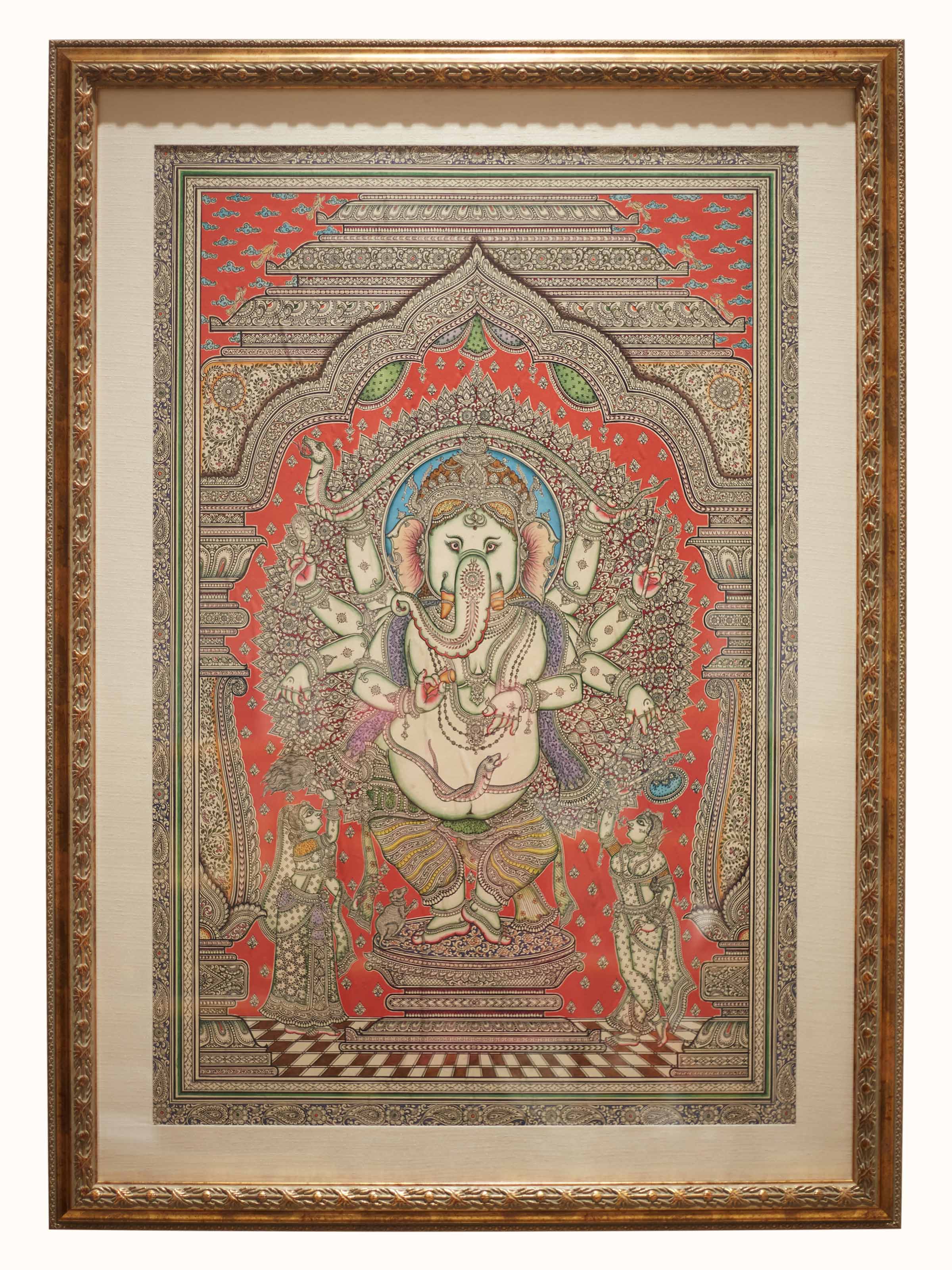 Ganesh Silk Patachitra Painting