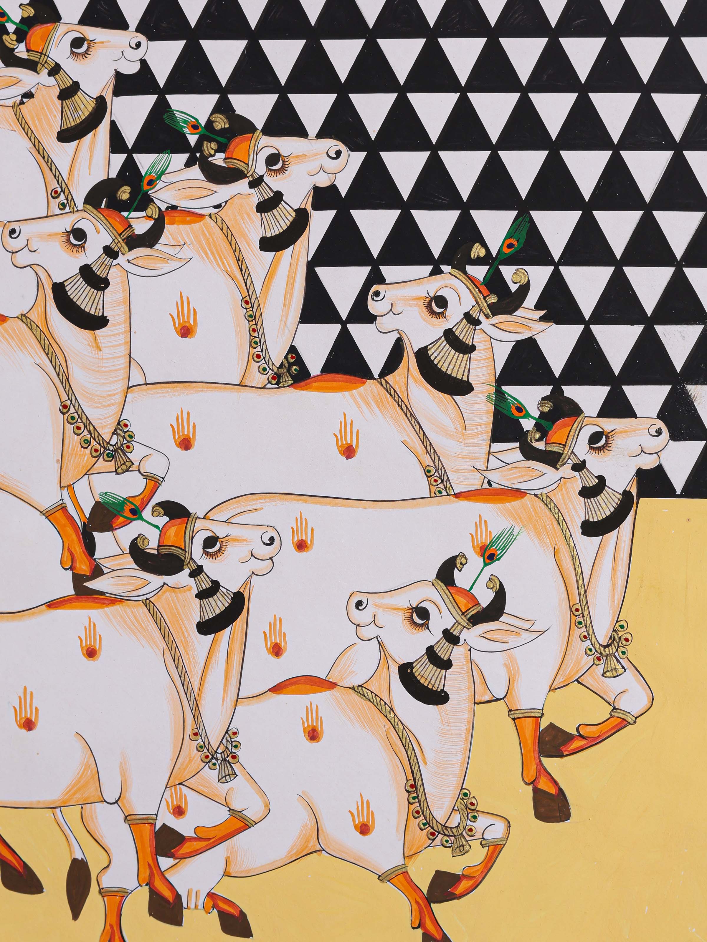 Group of Cows Pichwai Painting