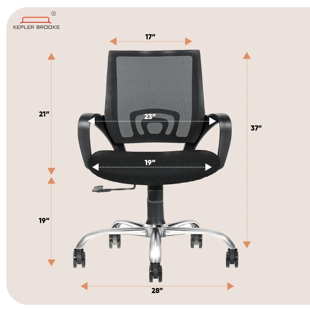 Crux Mid Back Mesh Office Chair in Black Colour