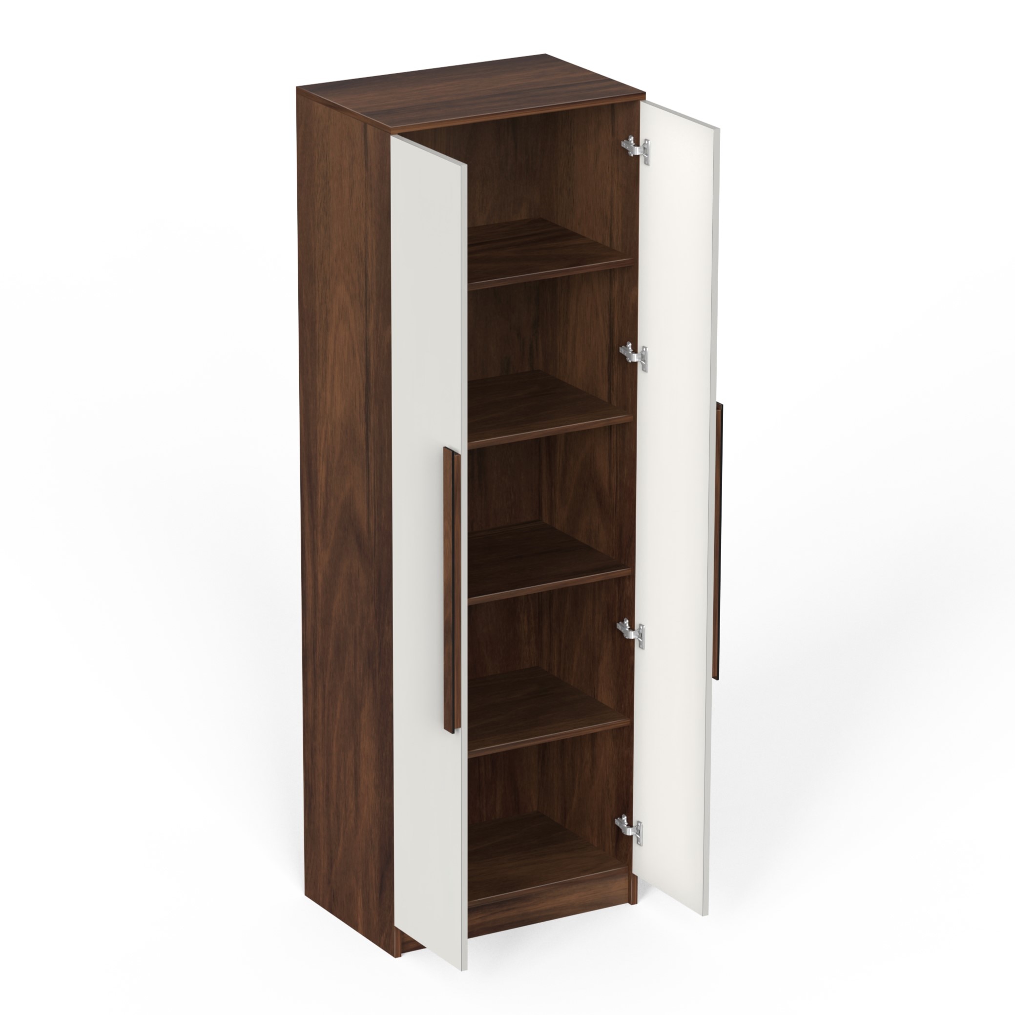 BLUEWUD Maltein Mini Engineered Wood 2 Door Wardrobe/Clothes Storage Rack Organizer Almirah Cupboard with Shelves for Bedroom Home Furniture (Brown Maple & White, 60 X 40 X 180 CM)