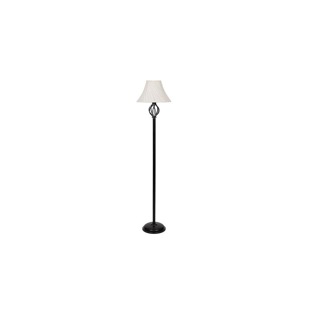 Hannah Black Cotton Shade Floor Lamp