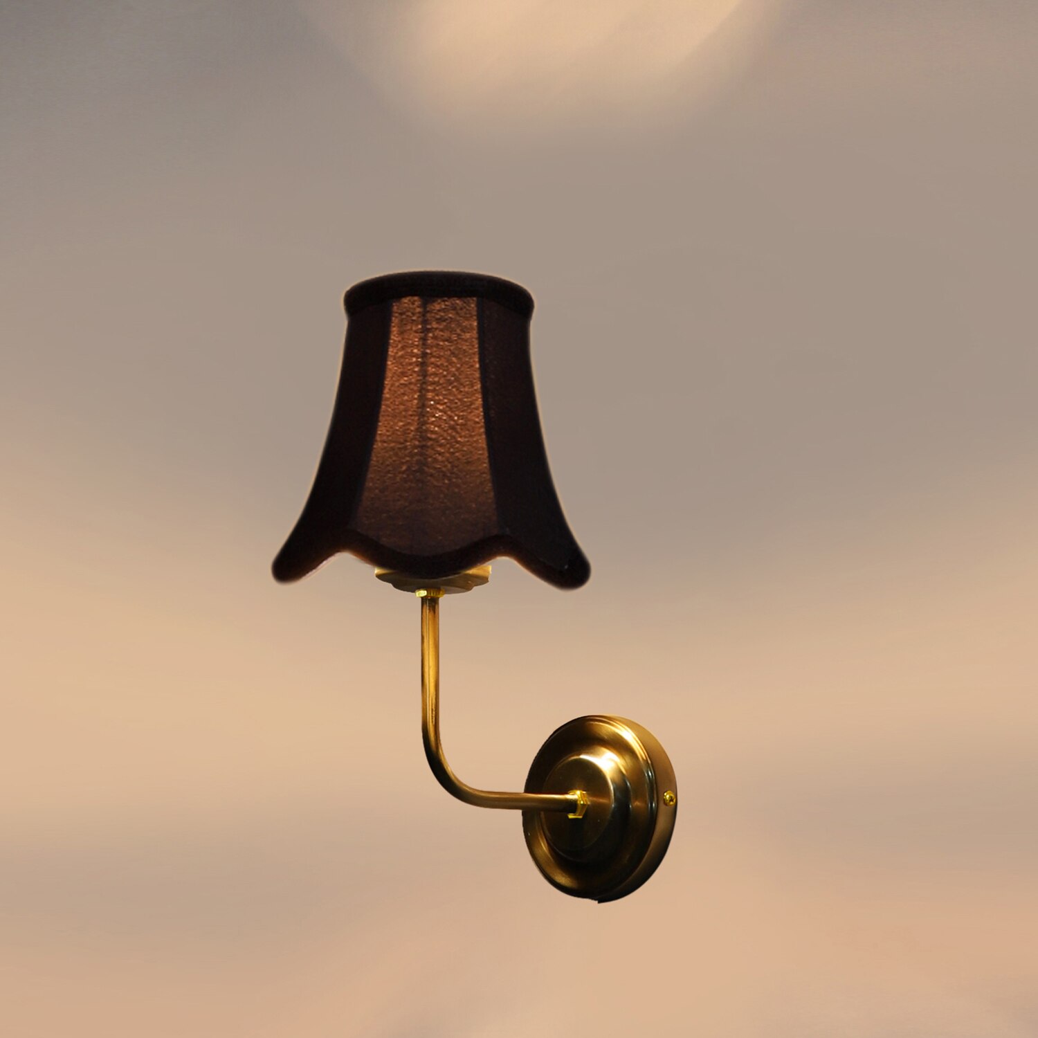 Devansh Gold Wall Mounted Lamp With Black Cotton Shade