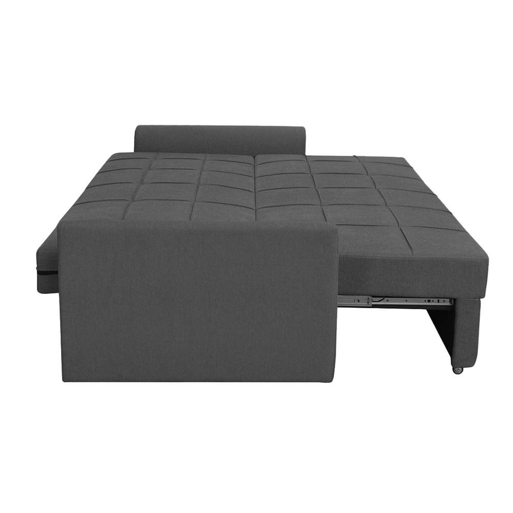 Barato 3 Pull Out Sofa Cum Bed In Dark grey Colour