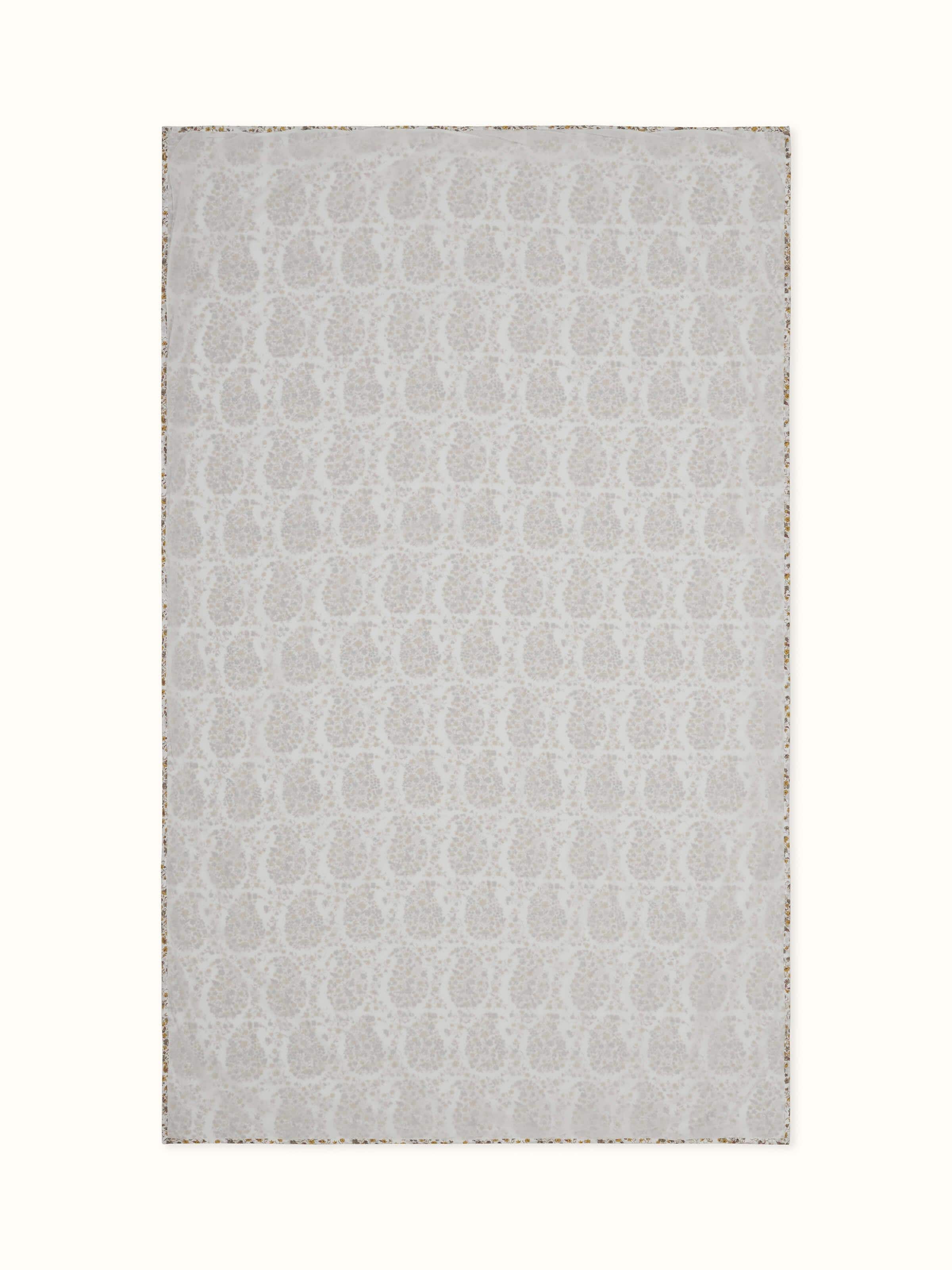 Front view of red paisley cotton single dohar featuring intricate Sanganeri hand block print.