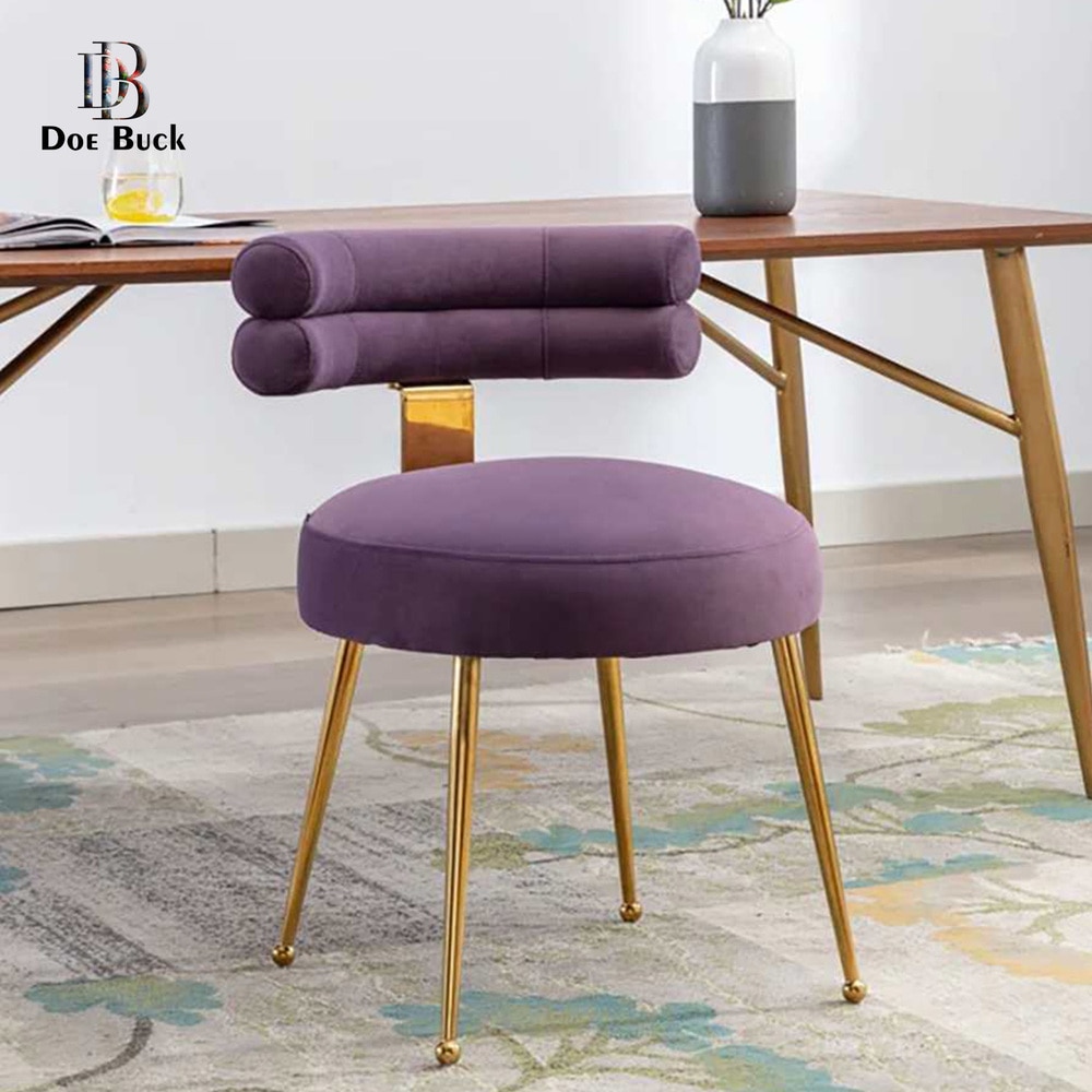 Swizzy Solid Wood Accent Chair in Purple Colour - Doe Buck