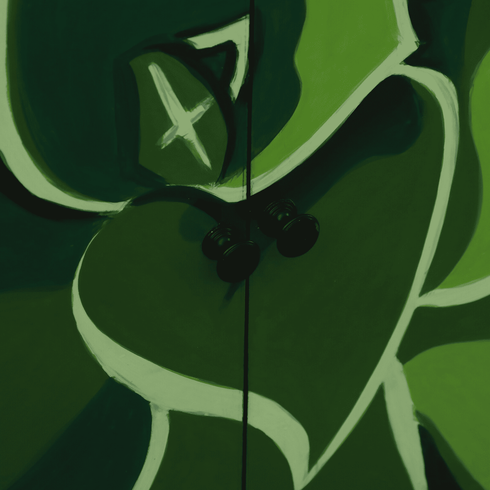 Vegas Mango Wood Hand Painted Multicolor 4 Door Cabinet In Natural Finish