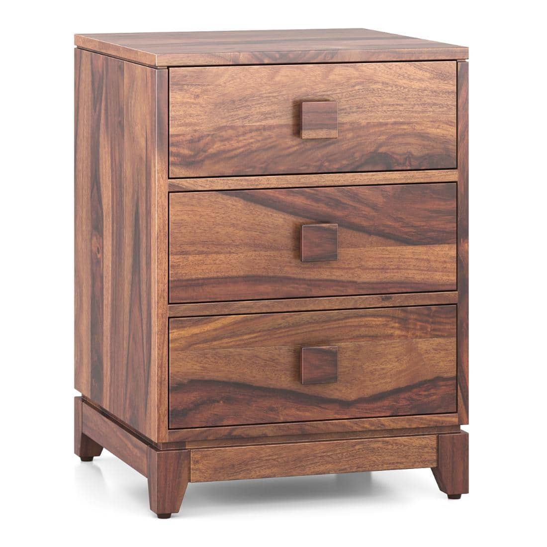 Magellan Solid Wood Bedside Table in Teak Finish