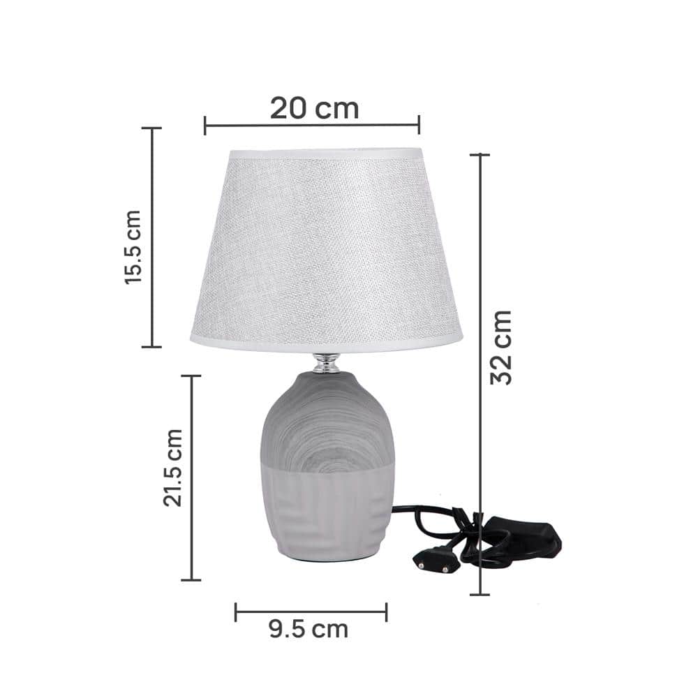 Ceramic Table Lamp Grey Timeless Elegant Design