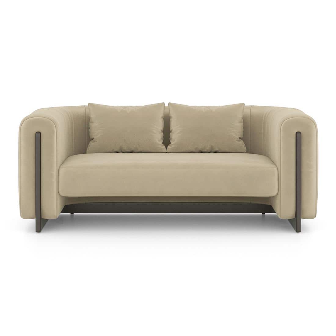 Reno Two Seater Fabric Sofa in Biscuit Velvet