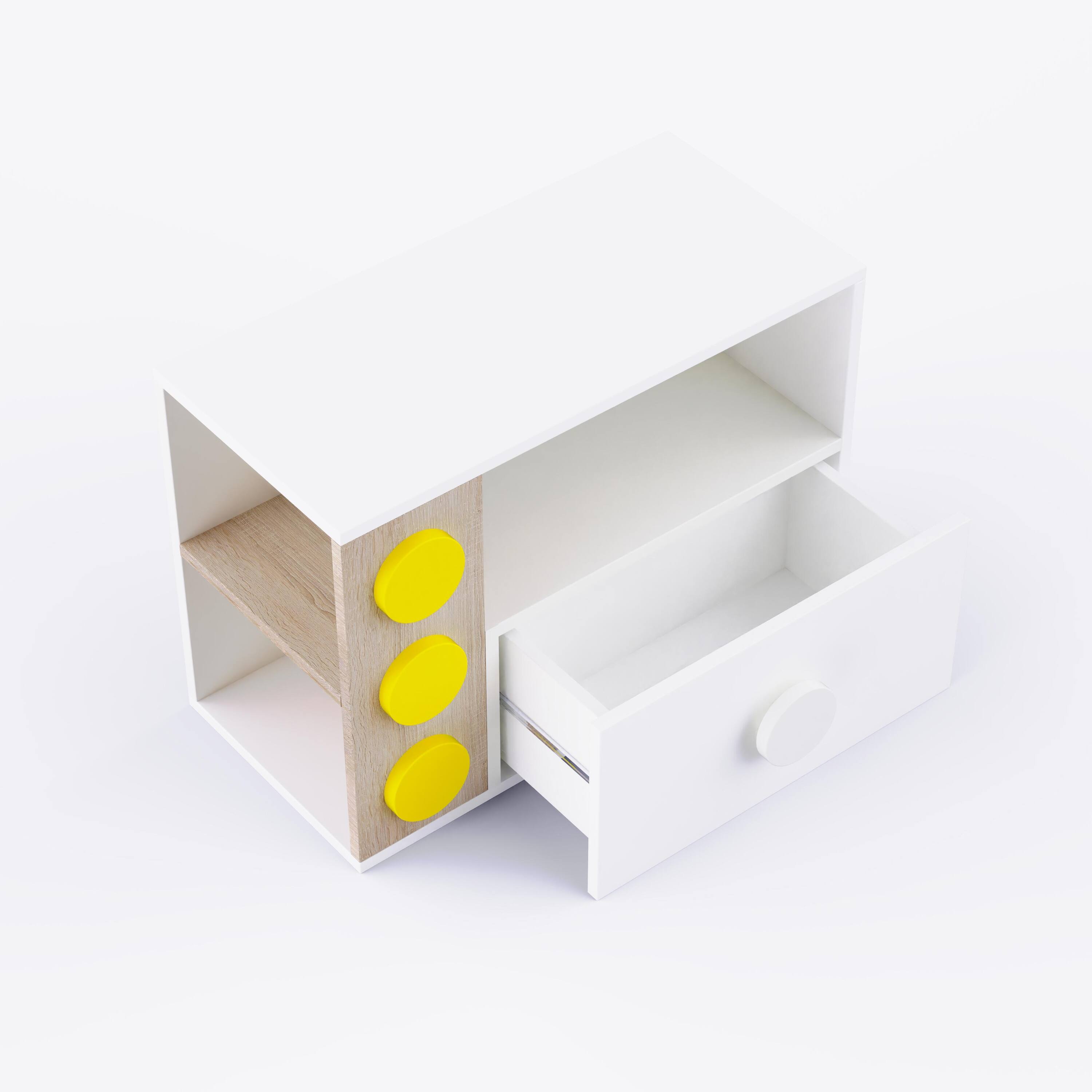 Building Blocks Storage Unit In White & Oak Colour
