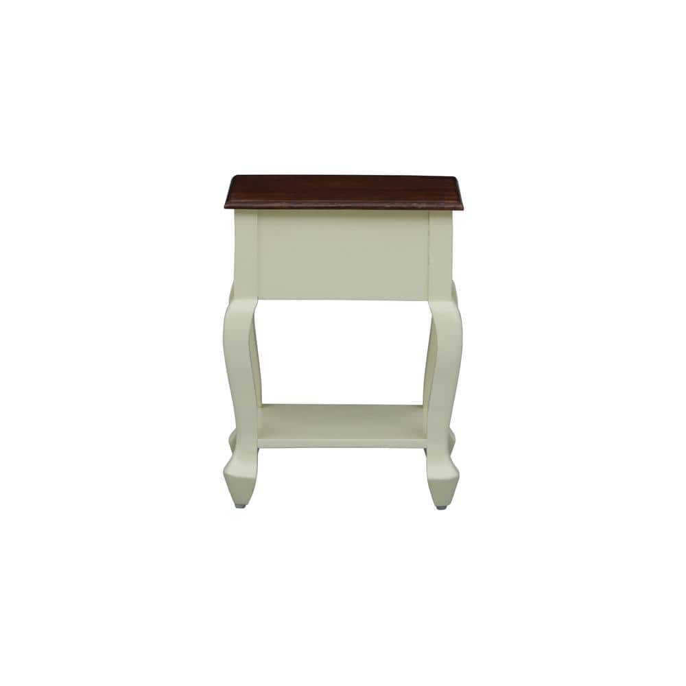 Solid Wood Bedside Table In Tulip Finish With Drawer