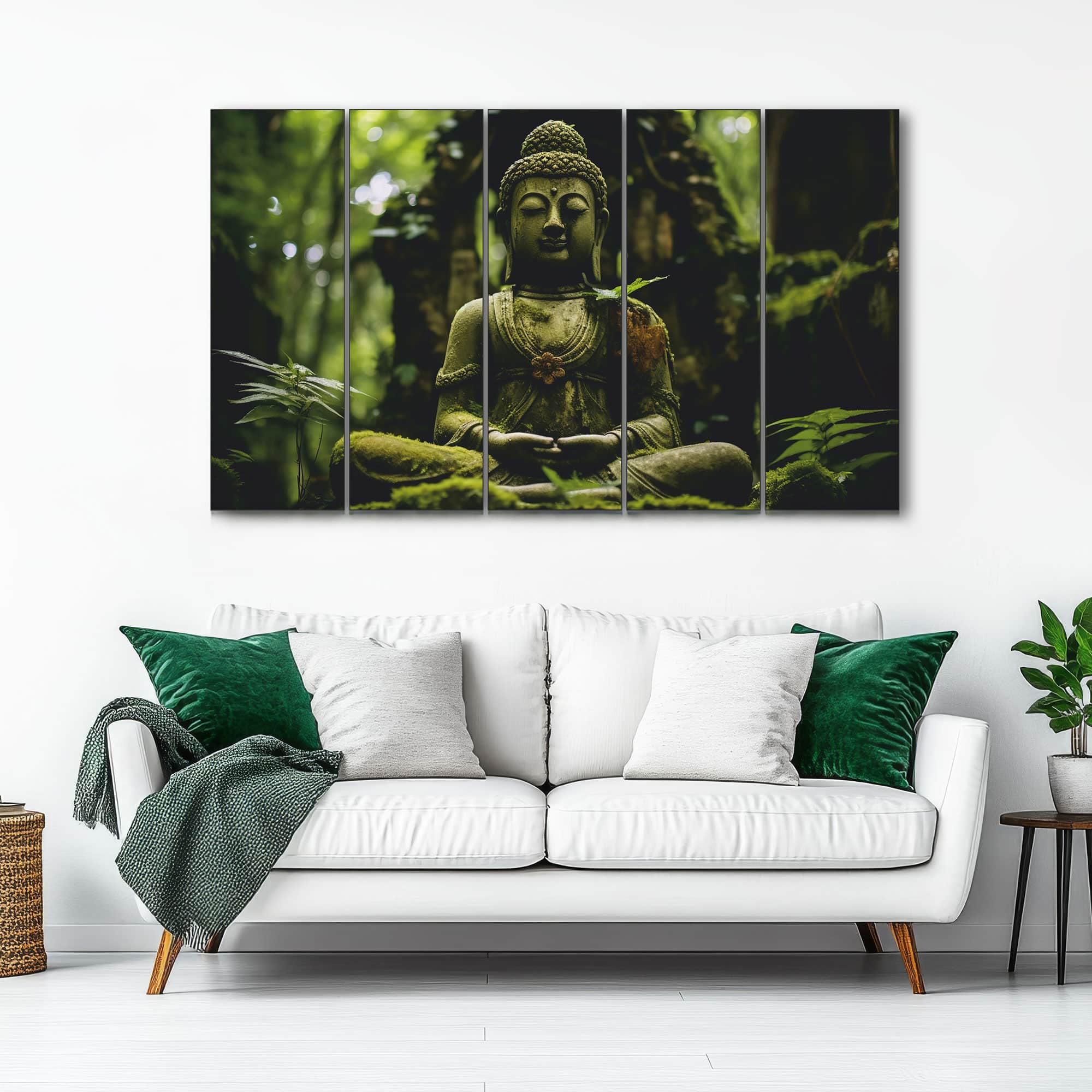 The Castle Decor Lord Buddha Meditation Wall Art Framed Painting 27x48 Inch (Style 9) - The Castle Decor