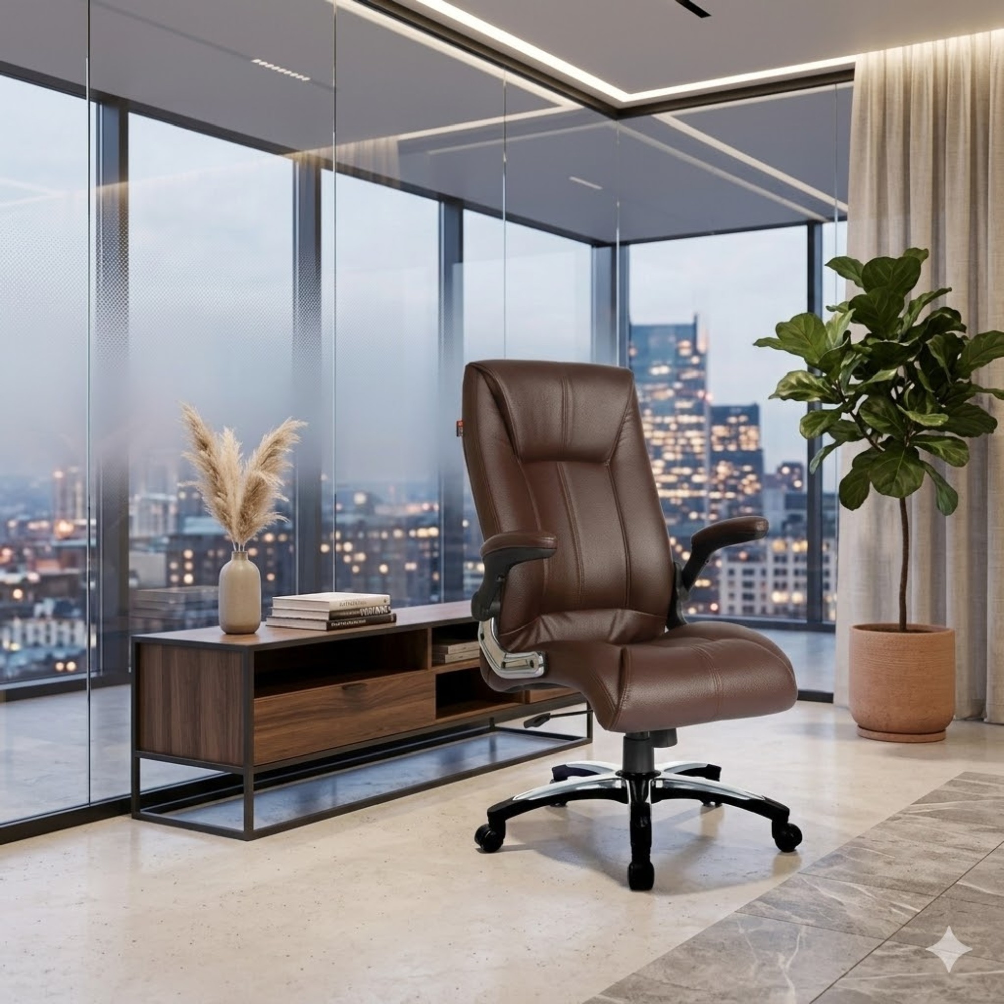Adiko High Back Exceutive Chair In Brown - Adiko Systems