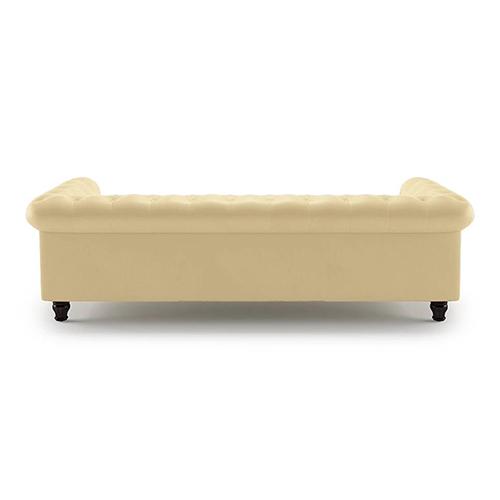 Winchester 3 Seater Half Leather Sofa in Cream Colour