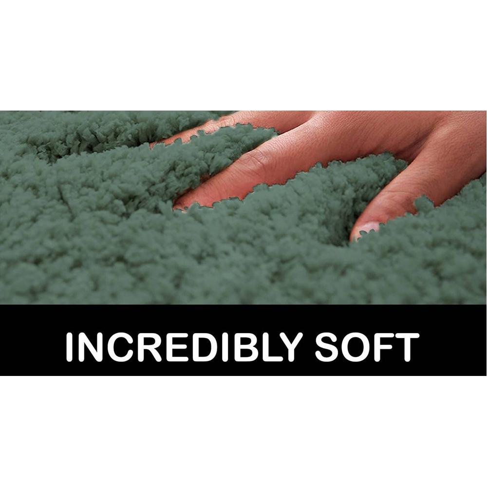 Lia Green Solid Natural Fiber 24x16 inches Anti-Skid Bath Mat
