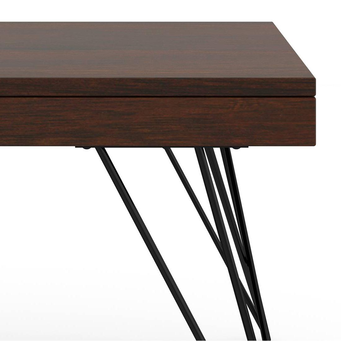 Dyson Rectangular Metal Coffee Table In Walnut Finish