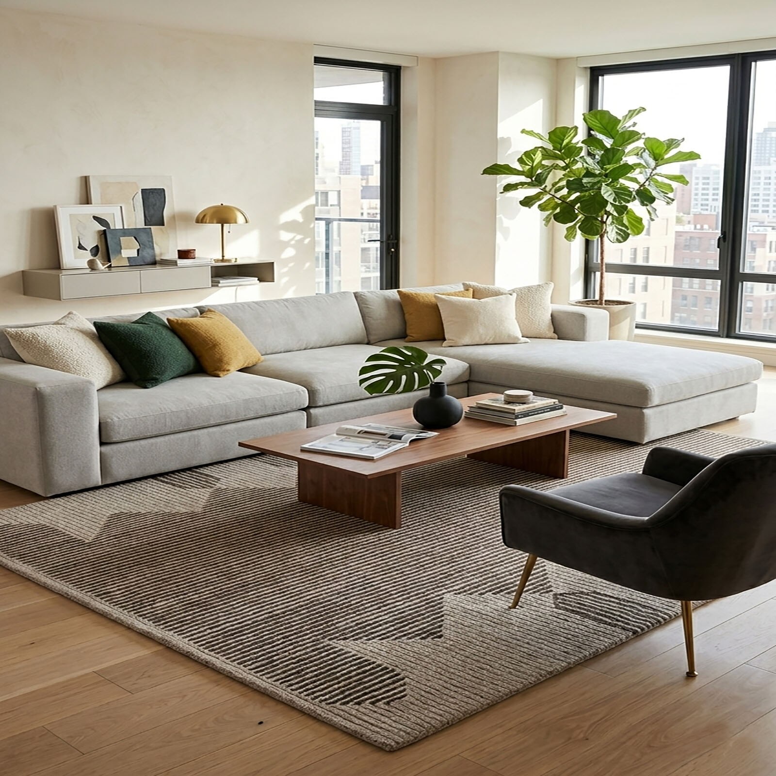 Modern Native Inspired Geometric Area Rug Charcoal Grey 63 x 91 - The Woven Legacy