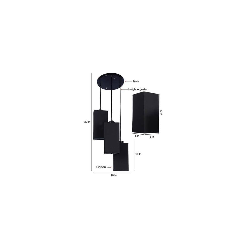 Kolton Black Fabric Cluster Hanging Light