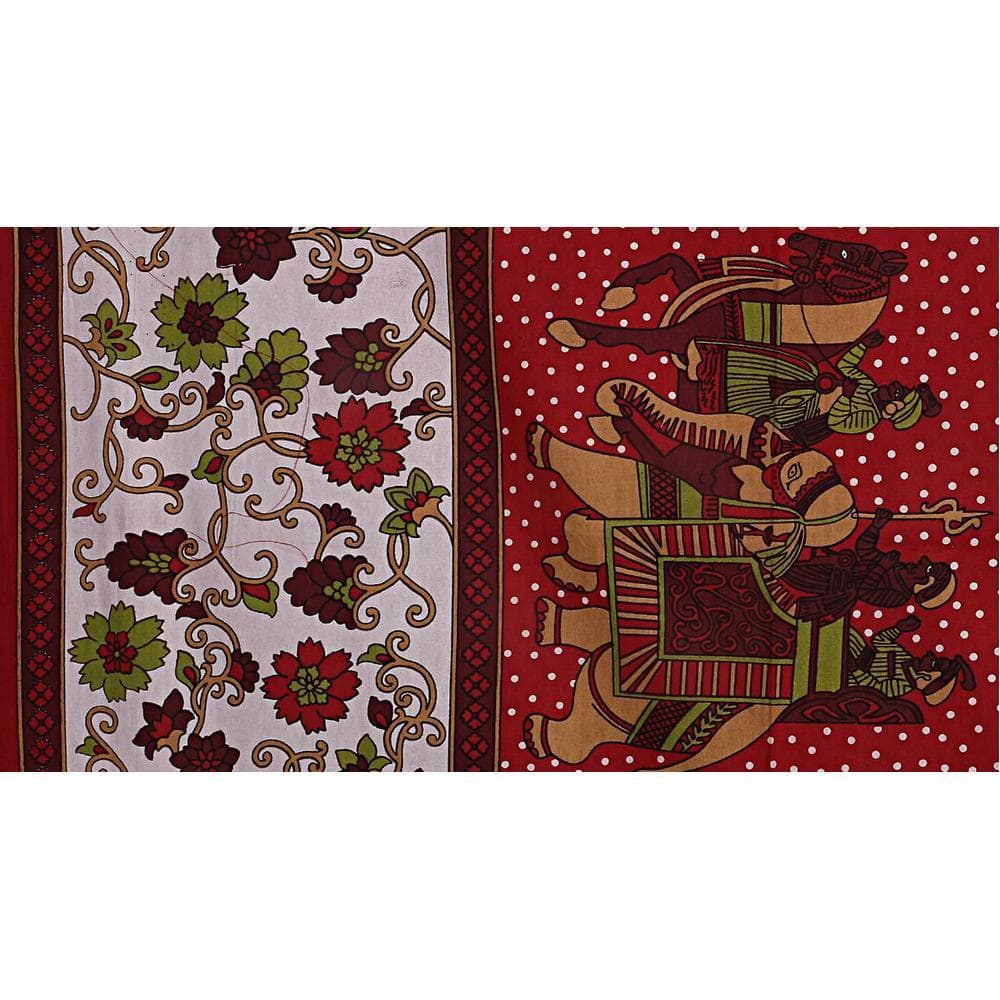 Evann Maroon Abstract 180 TC Cotton Double Size Bedsheet with 2 Pillow Covers