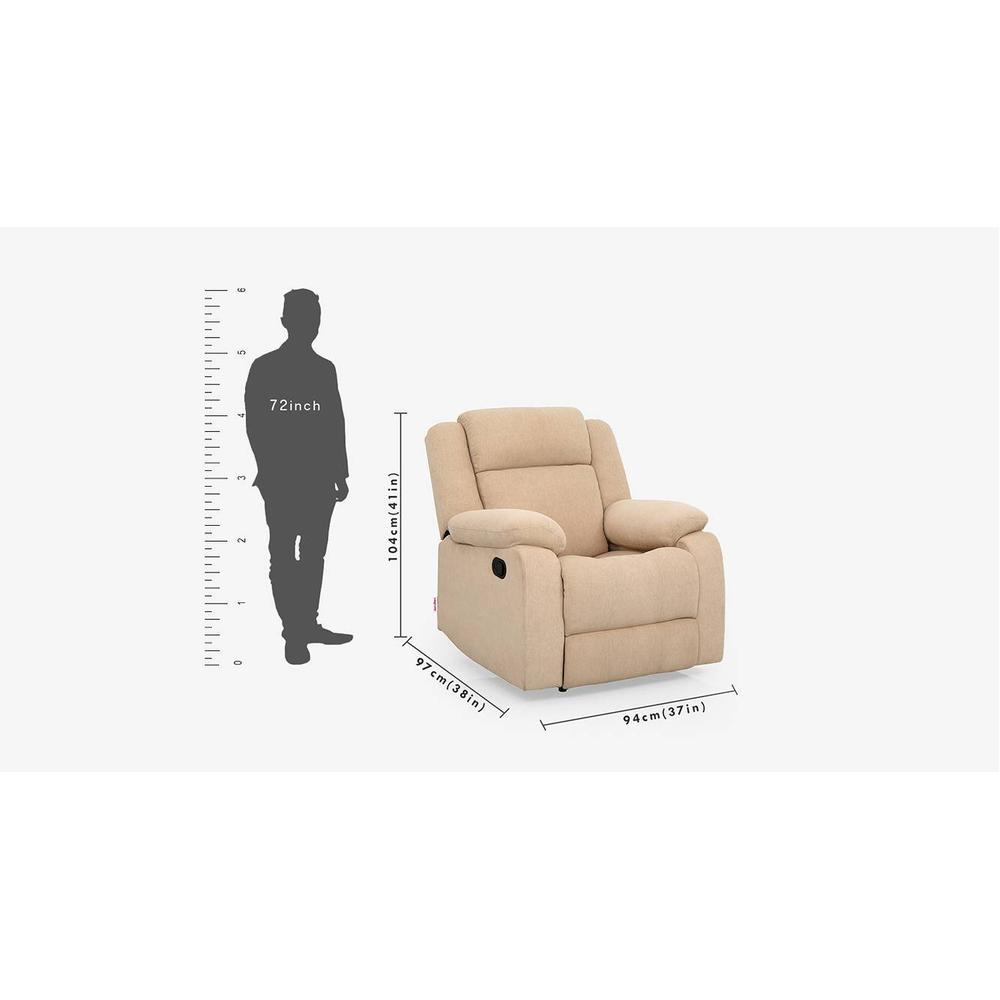 Avalon Fabric One Seater Manual Recliner in Beige Colour