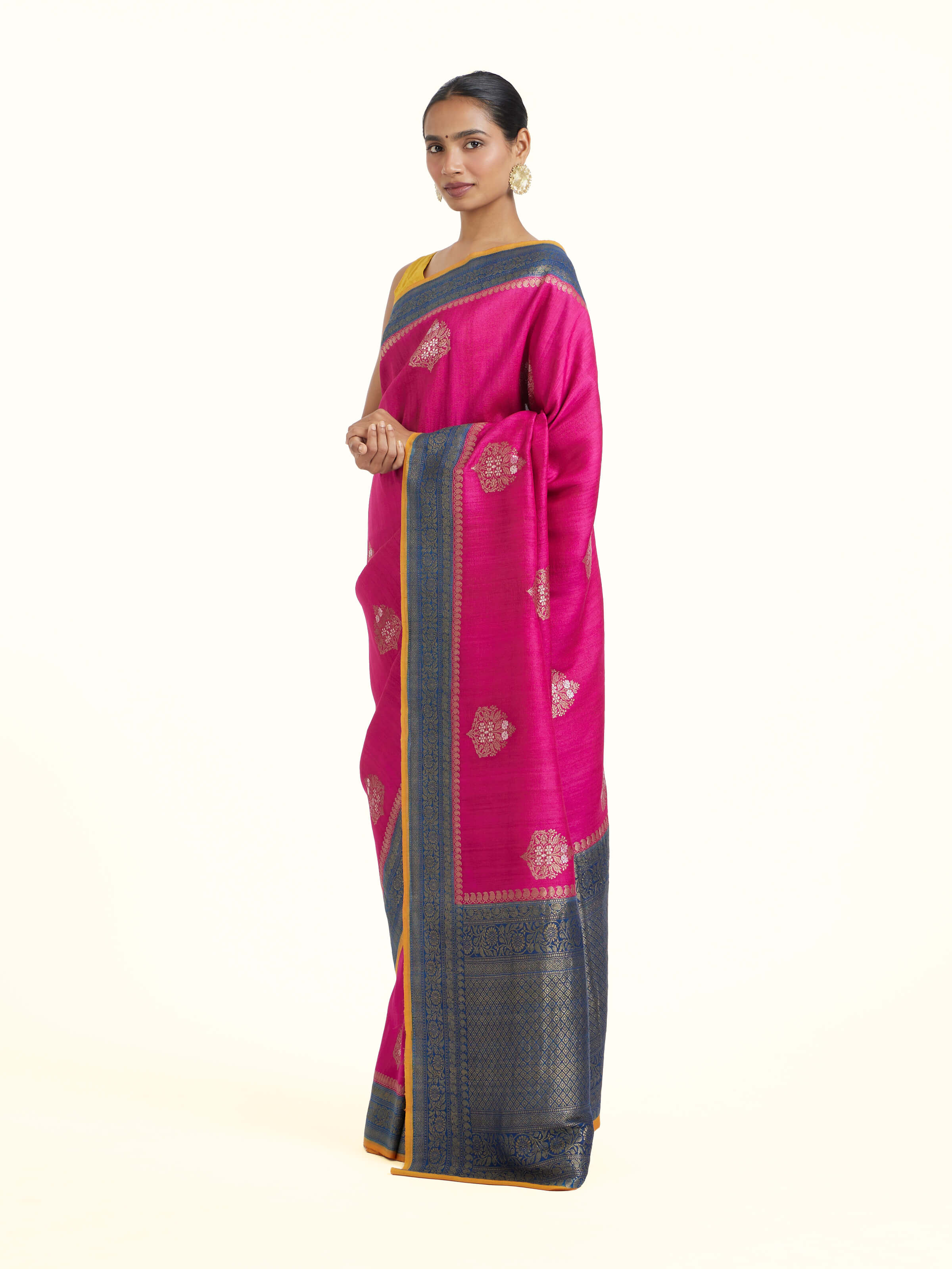 Pink Silk Kadhwa Handloom Banarasi Saree
