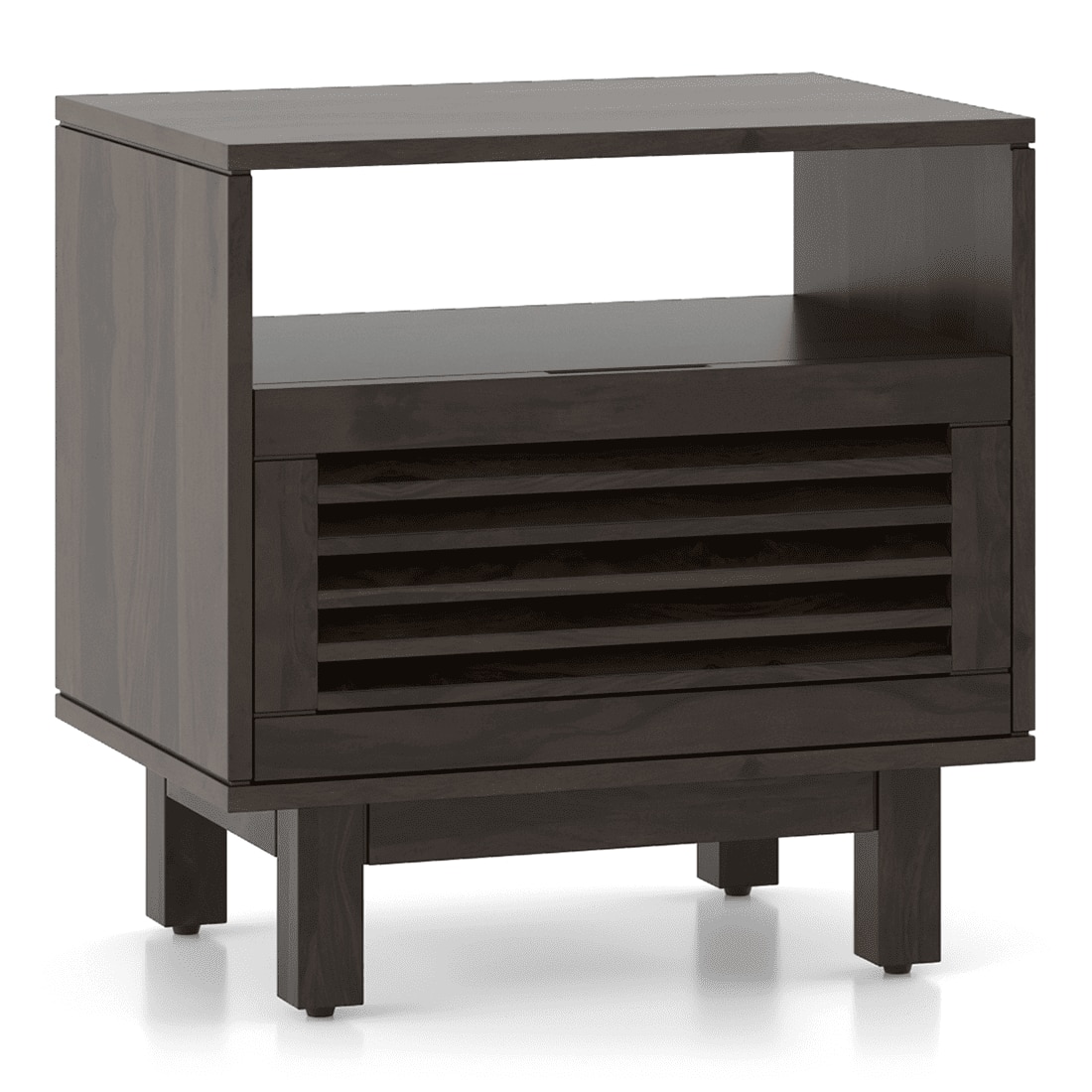 Cambry Solid Wood Bedside Table In American Walnut Finish