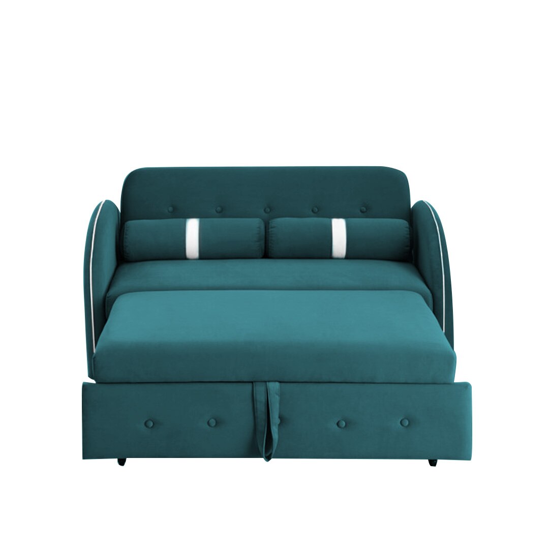 Jayen 3 Pull Out Sofa Cum Bed In T Blue Colour
