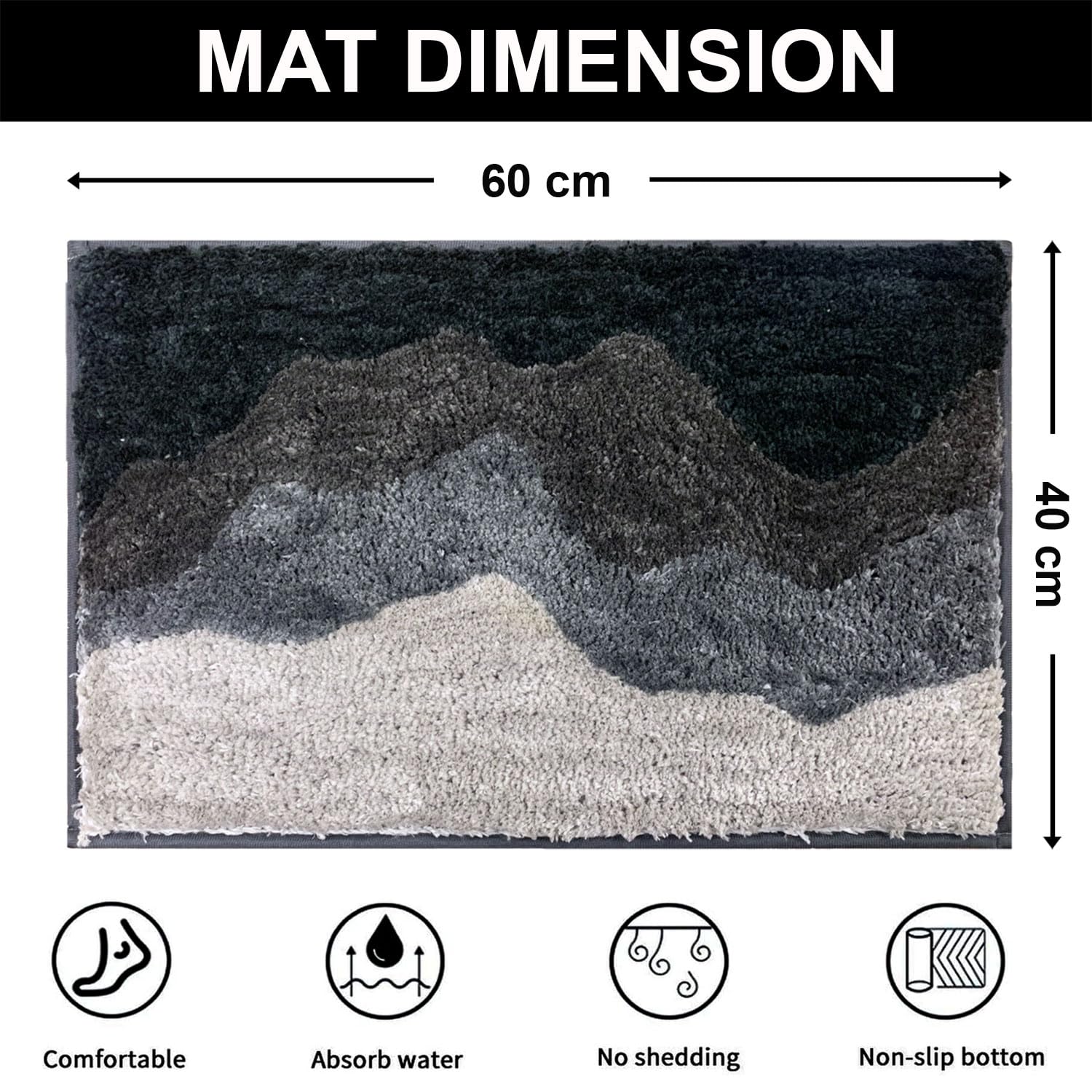 Luxe Home Super Soft Macau Waves Bath Mat(40x60 cm) - Pack of 1