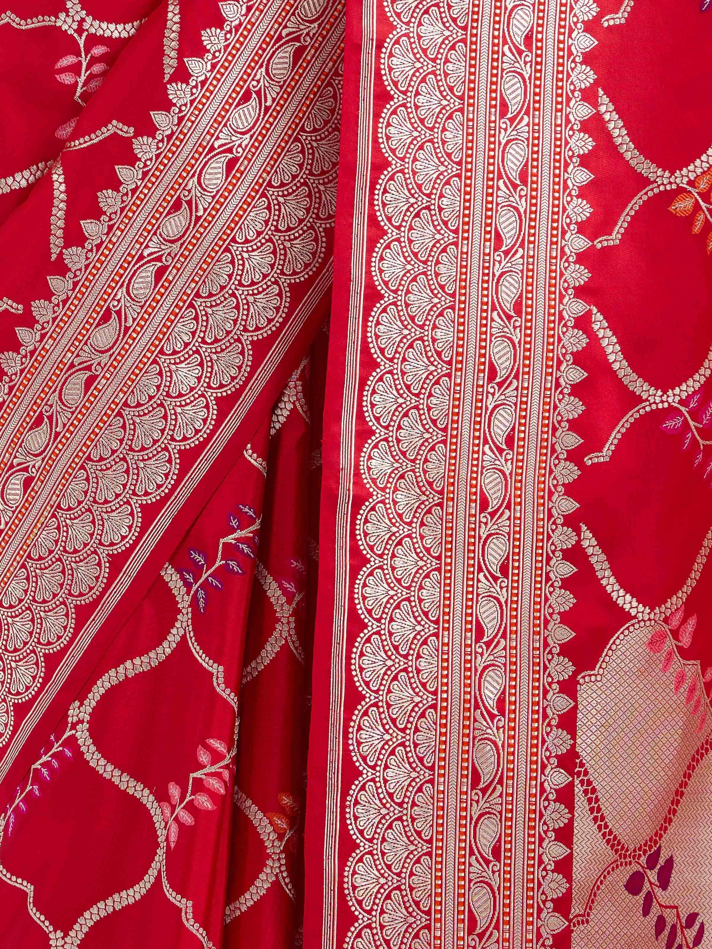 Pink Banarasi Kadhwa Silk Saree