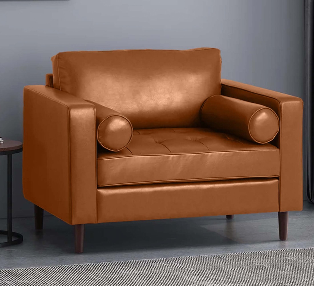 Bruch PU Leather Club Chair - Tan