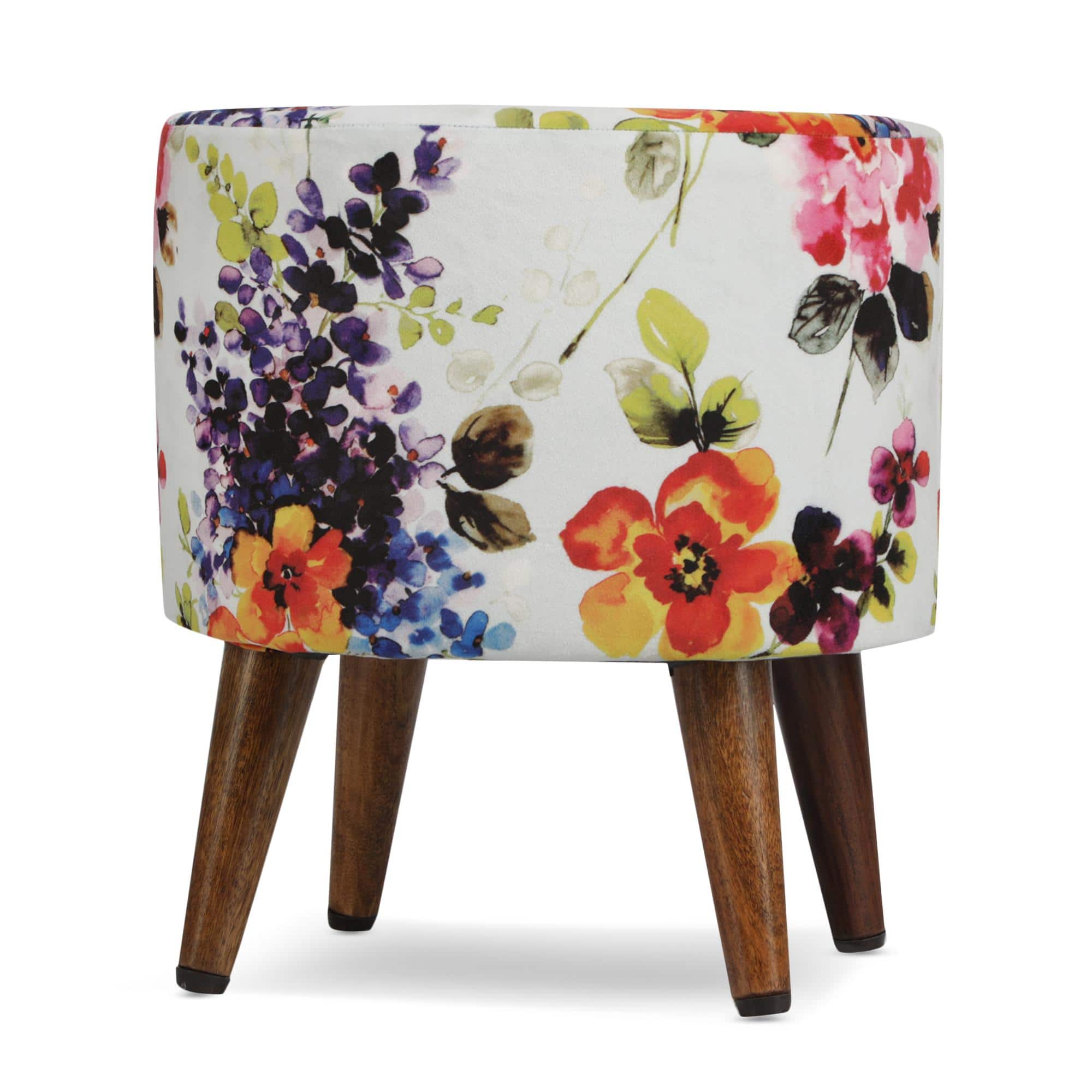 Sebastian Solid Wood  Ottomon in  Multicolor Colour