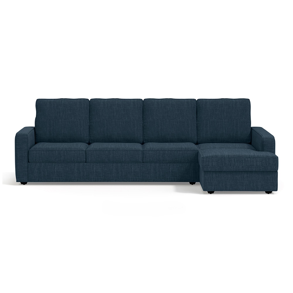 Apollo Sofa (Colour : Indigo Blue, Cushion : Hard, Back Type : High Back, Seating Capacity : Right Aligned 3 Seater + Right Aligned Chaise)