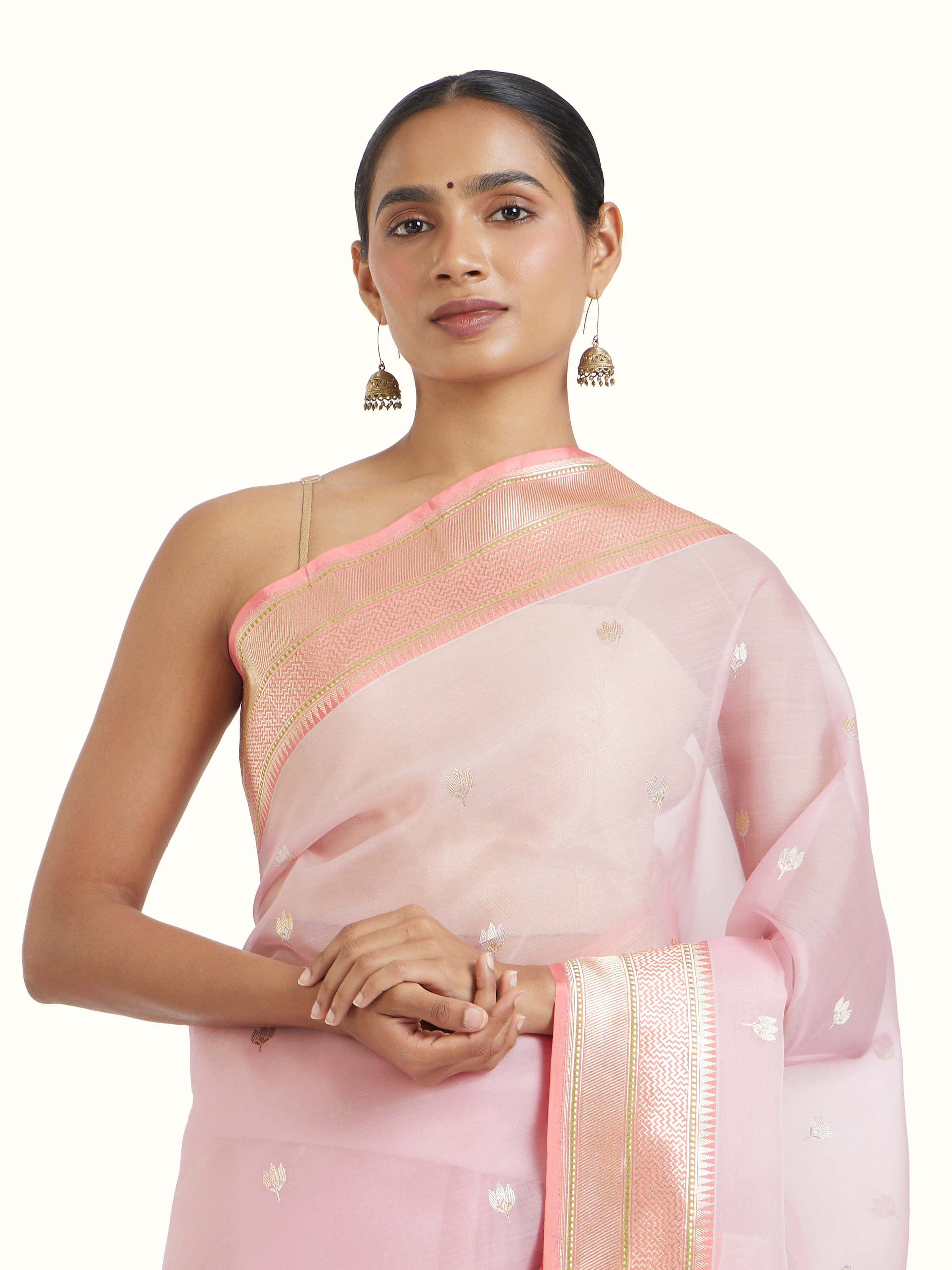 Pink Banarasi Kadhwa Silk Saree